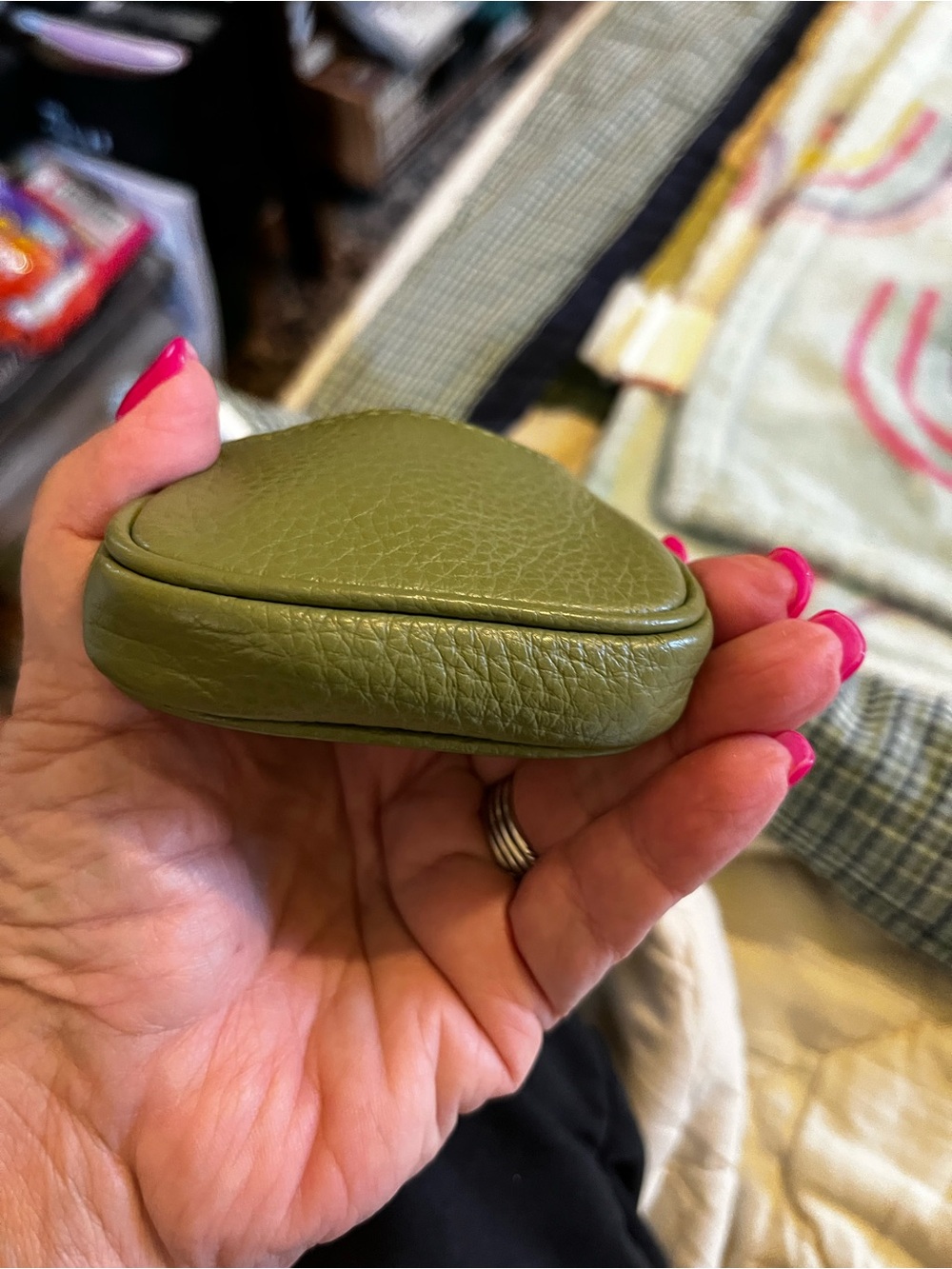Coach Olive Pebbled Leather Green Bag Charm Vintage - Picture 10 of 15